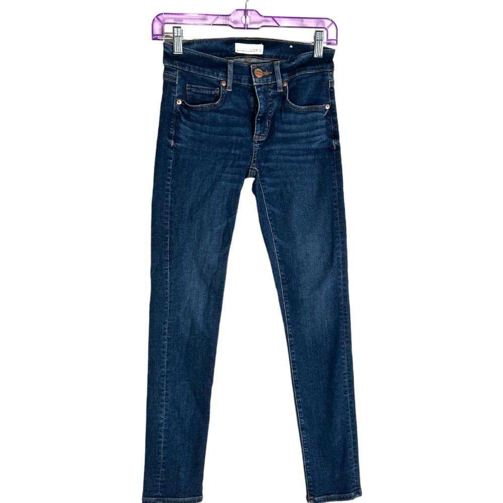 Loft Modern Skinny Crop Jeans 00/24 Dark Wash